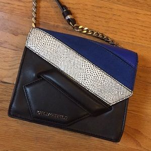 Authentic Karl Lagerfeld suede leather bag.